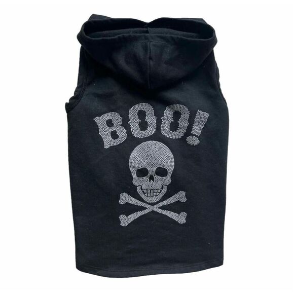 Simply Dog Boo Skull Halloween Hooded Hoodie Festive Shirt - Sz L 21-24” - Picture 1 of 2